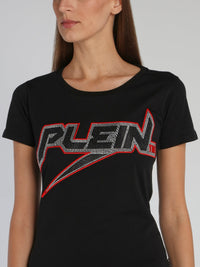 Space Plein Black Studded T-Shirt