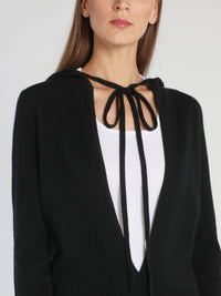 Megan Black Deep-V Sweat Top
