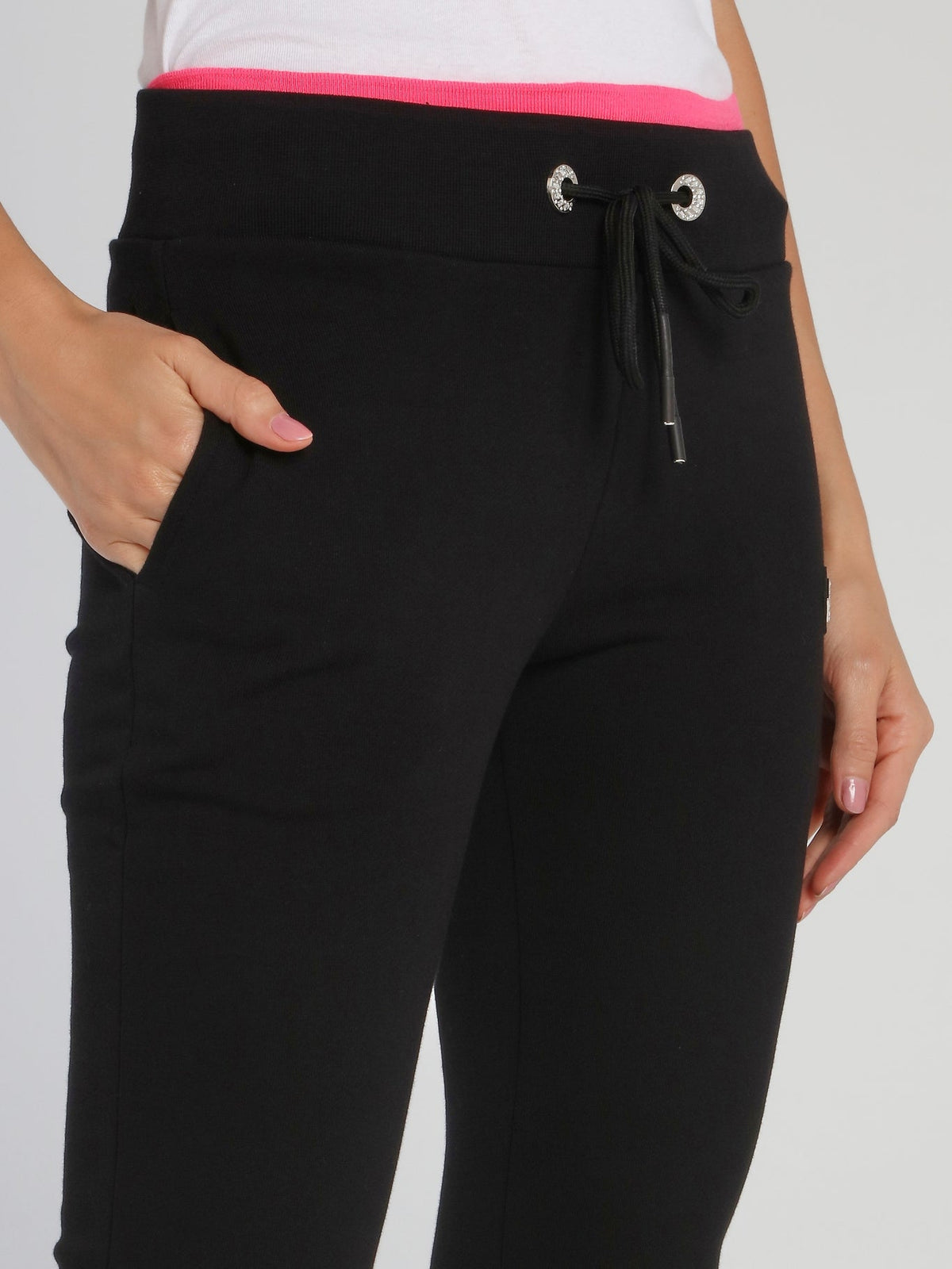 Black Contrast Trim Active Trousers