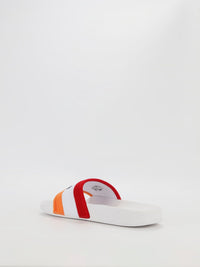 Borgaro White Logo Stripe Slides