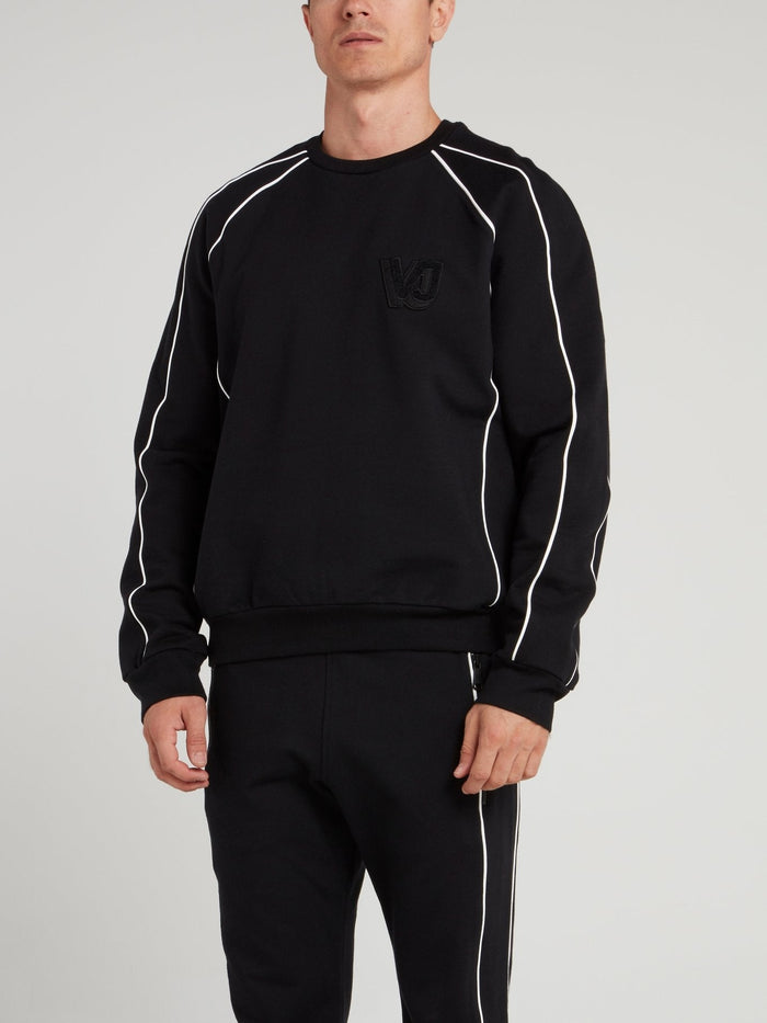 Black Logo Appliquéd Sweatshirt