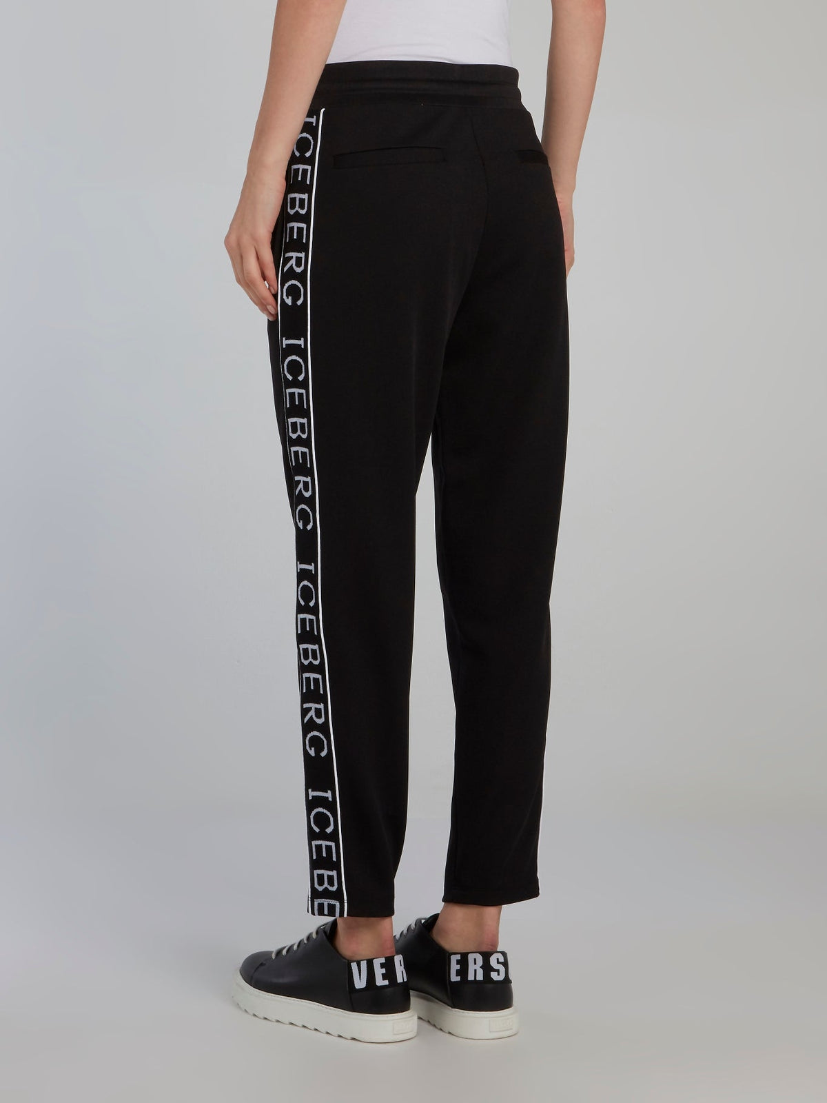 Black Logo Tape Drawstring Sweatpants