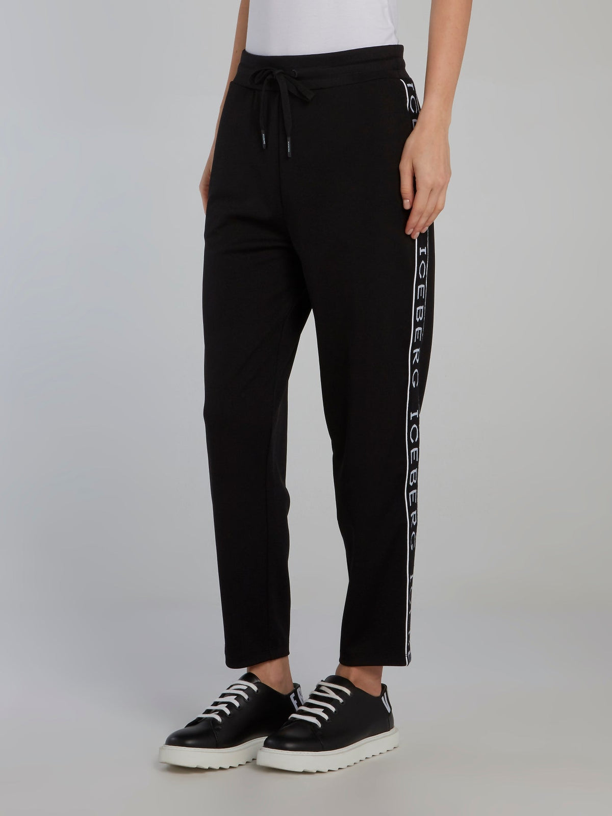 Black Logo Tape Drawstring Sweatpants