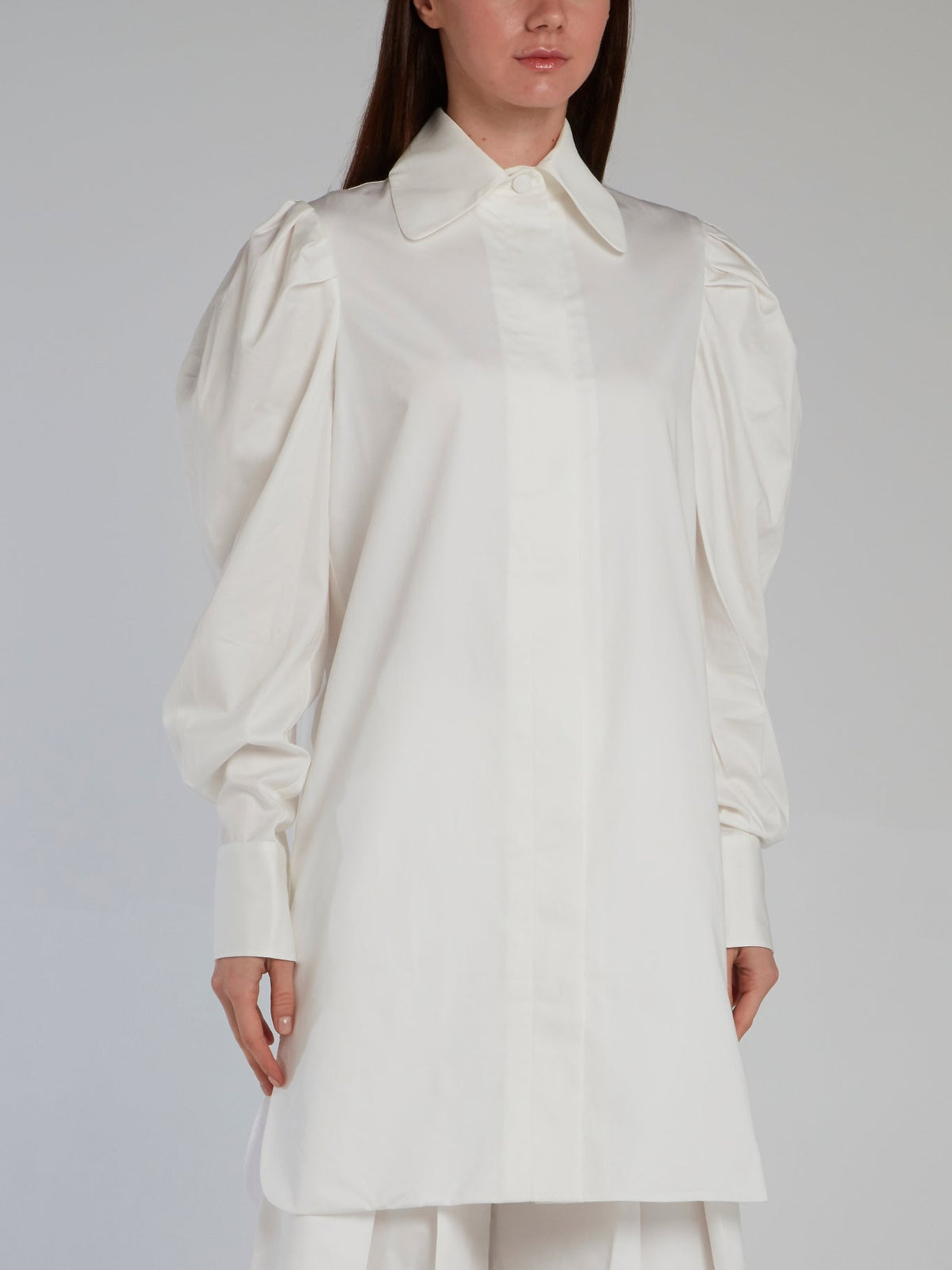 White Leg Of Mutton Sleeve Blouse