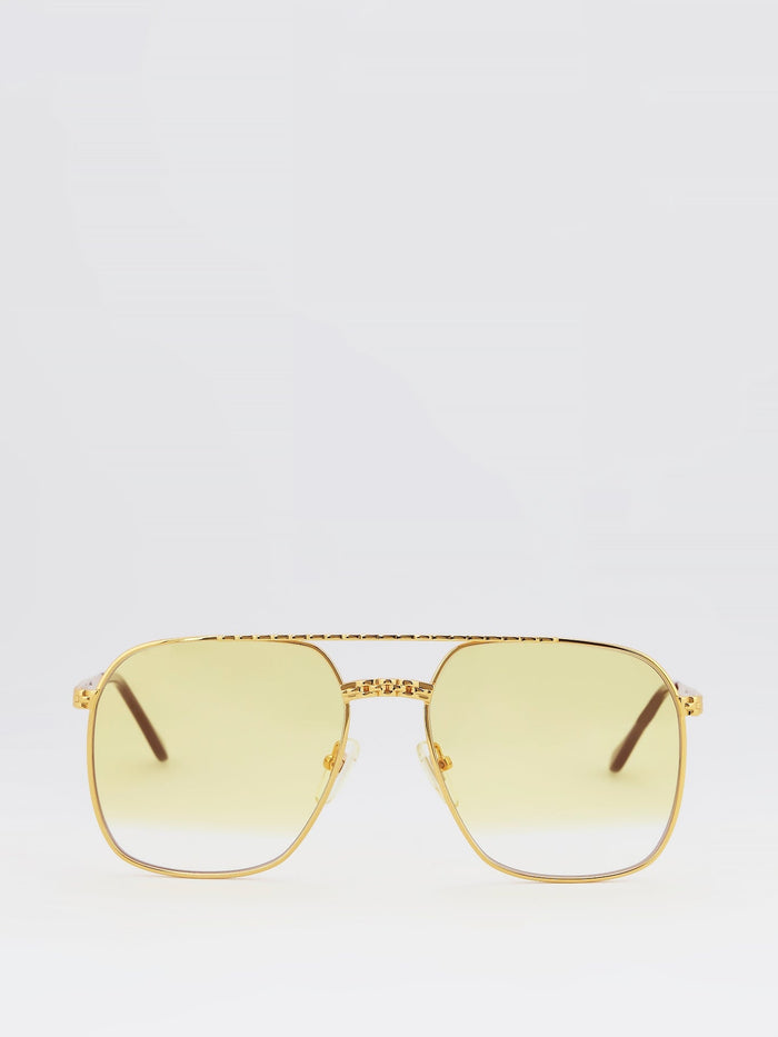 Yellow Gradient Aviator Sunglasses