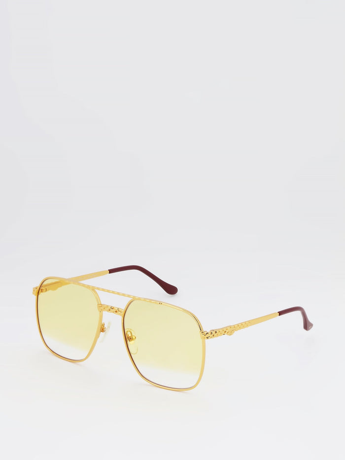 Yellow Gradient Aviator Sunglasses