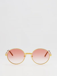 Pink Gradient Round Sunglasses