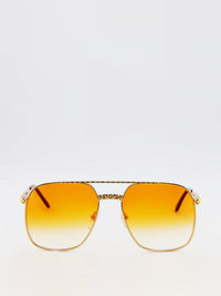 Orange Gradient Oversized Sunglasses