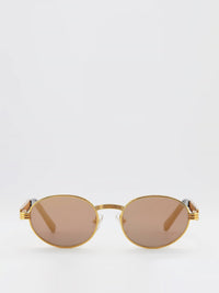 Brown Lens Oval Sunglasses