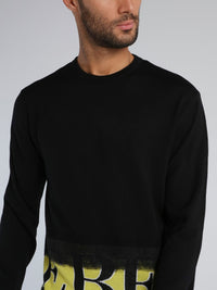 Black Logo Hem Wool Jumper