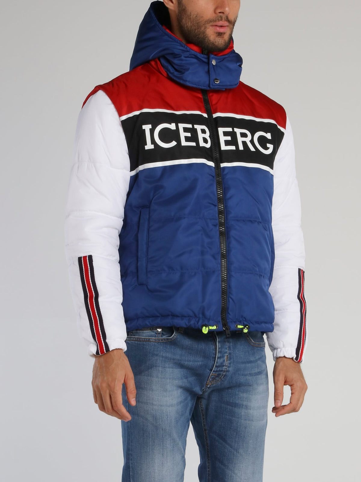 Colour Block Logo Quilt Jacket