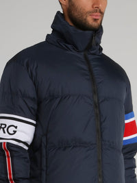 Navy Removable Hood Puffer Jacket