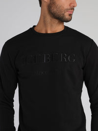 Black Embroidered Classic Logo Sweatshirt