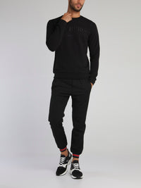 Black Embroidered Classic Logo Sweatshirt