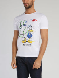 Donald Duck White Graffiti T-Shirt