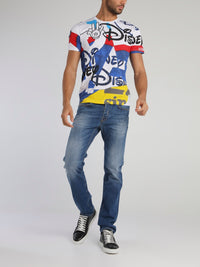 Disney Multicolour Abstract Print T-Shirt