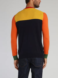 Colour Block Crewneck Sweat Top