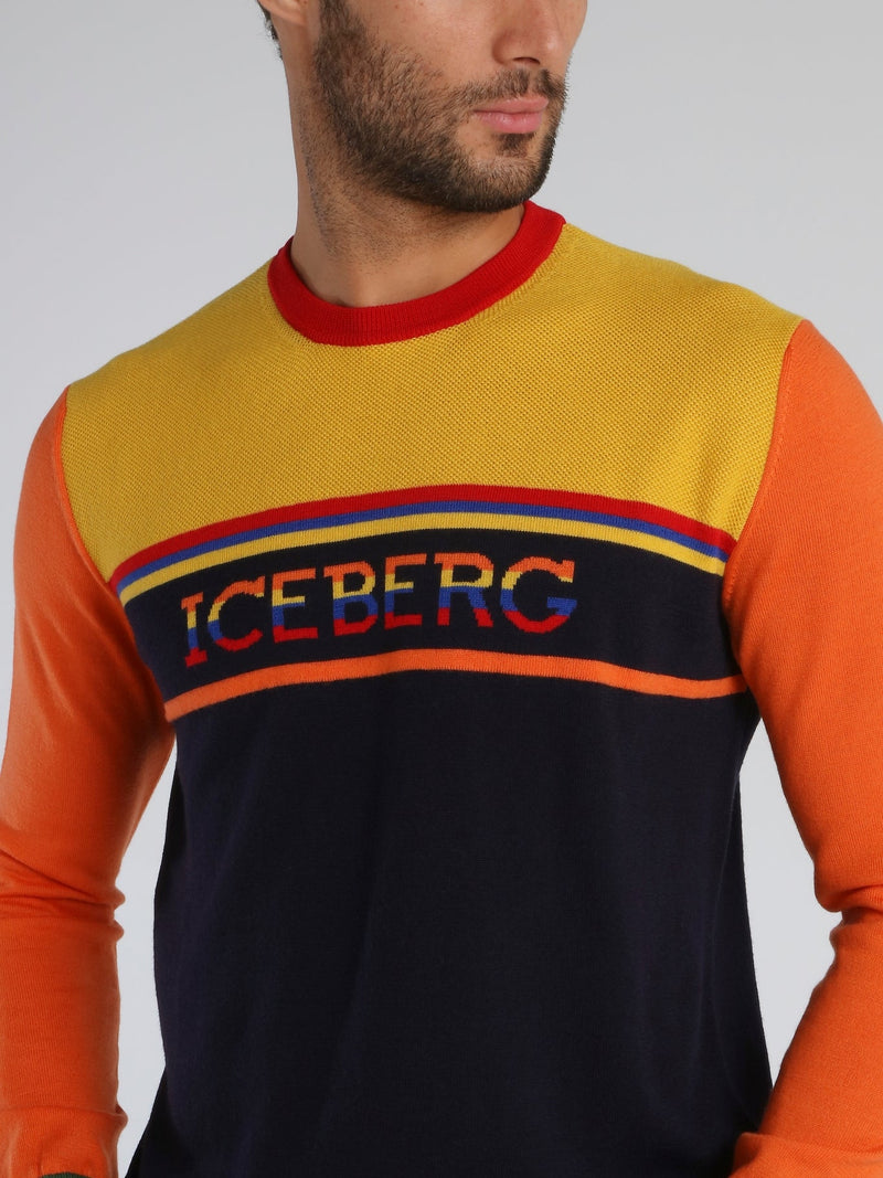 Colour Block Crewneck Sweat Top