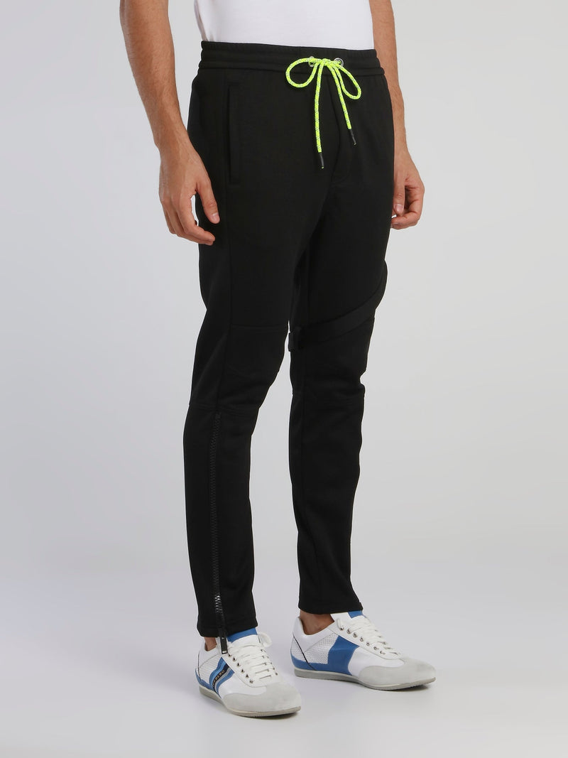 Black Strap Detail Active Pants