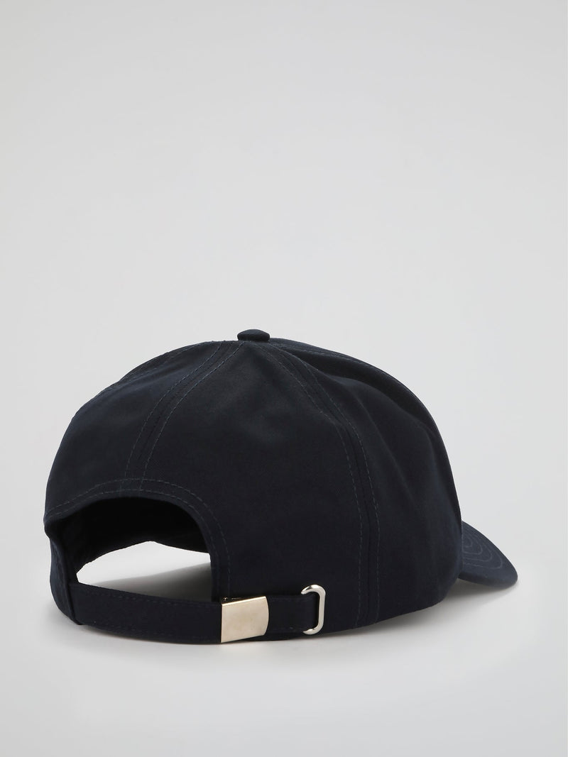 Navy Embroidered Monogram Cap