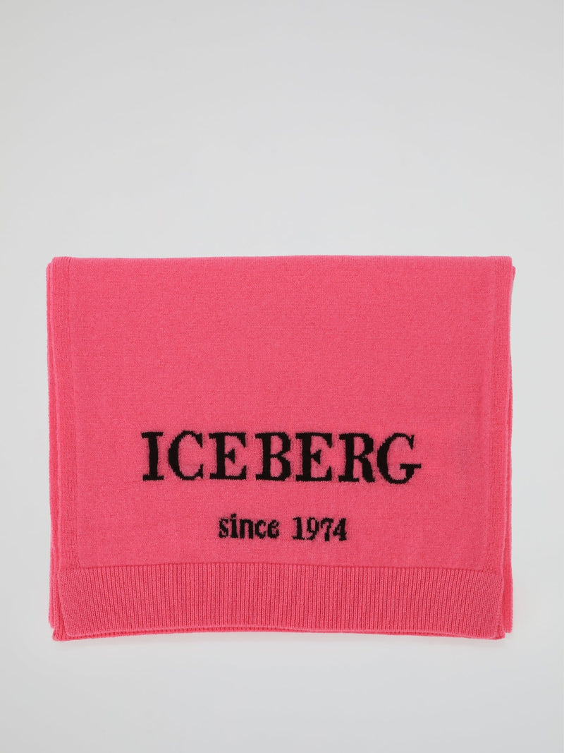 Pink Logo Knitted Scarf