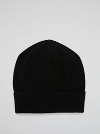 Black Logo Cashmere Knitted Beanie