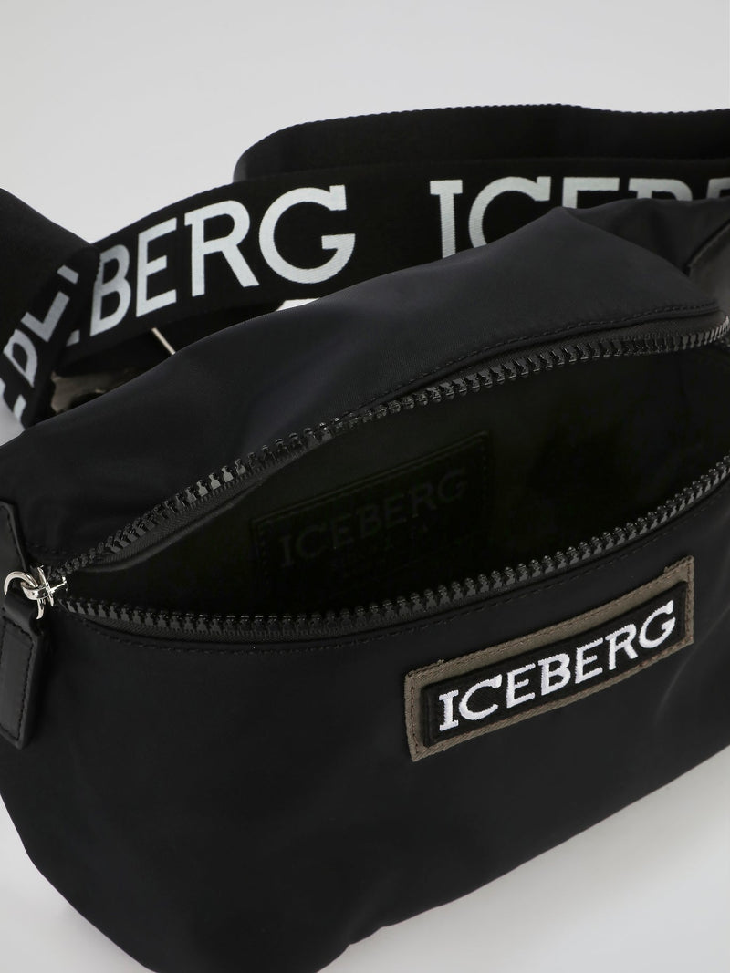 Black Logo Strap Belt Bag