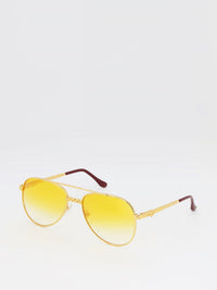 Yellow Gradient Mirror Lens Sunglasses