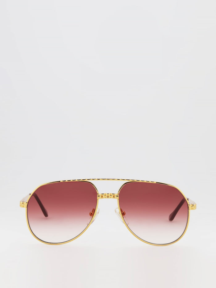 Burgundy Gradient Aviator Sunglasses