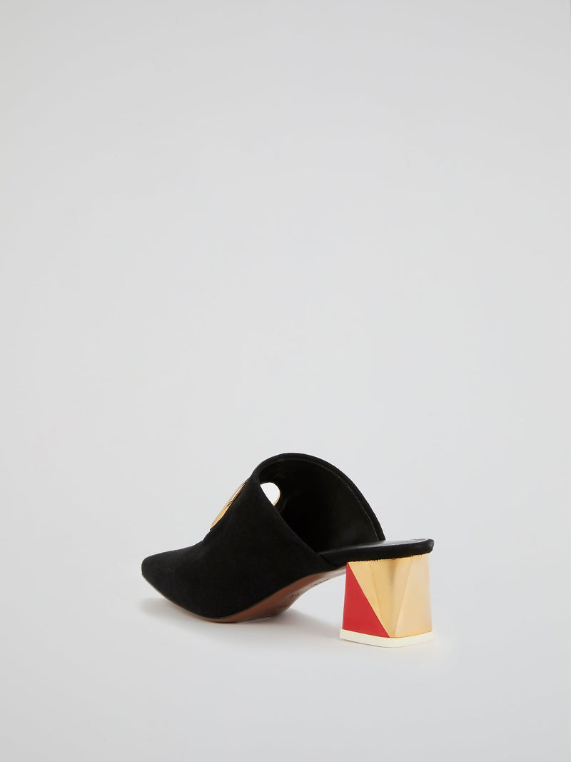 Pleoine Black Suede Mules