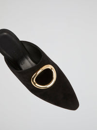 Pleoine Black Suede Mules