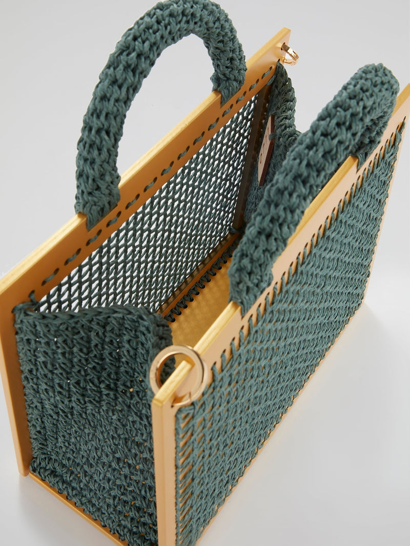 Khaki XL St. Barts Hand Woven Purse