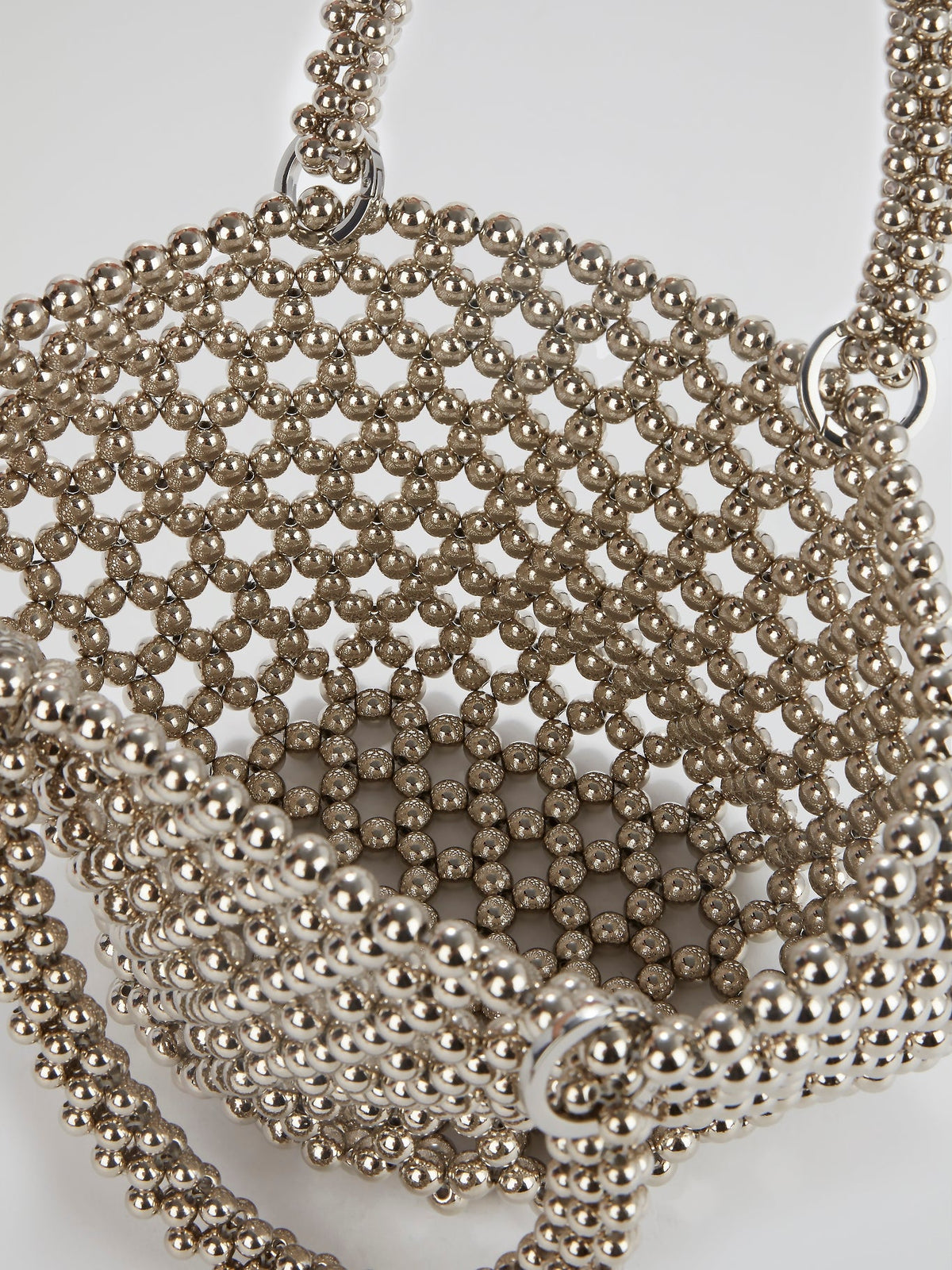 Silver Tako Pearl Beaded Tote Bag