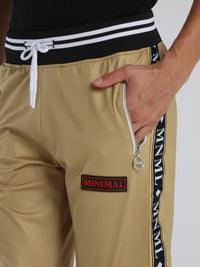 Khaki Drawstring Monogram Track Pants