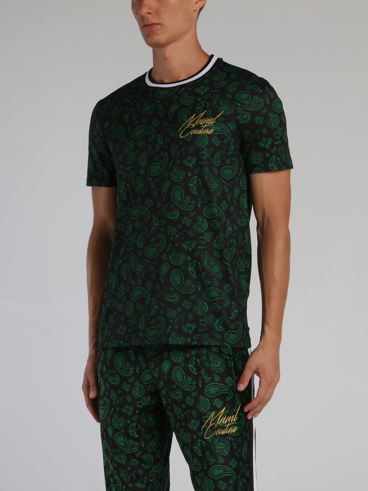 Green Paisley Print T-Shirt