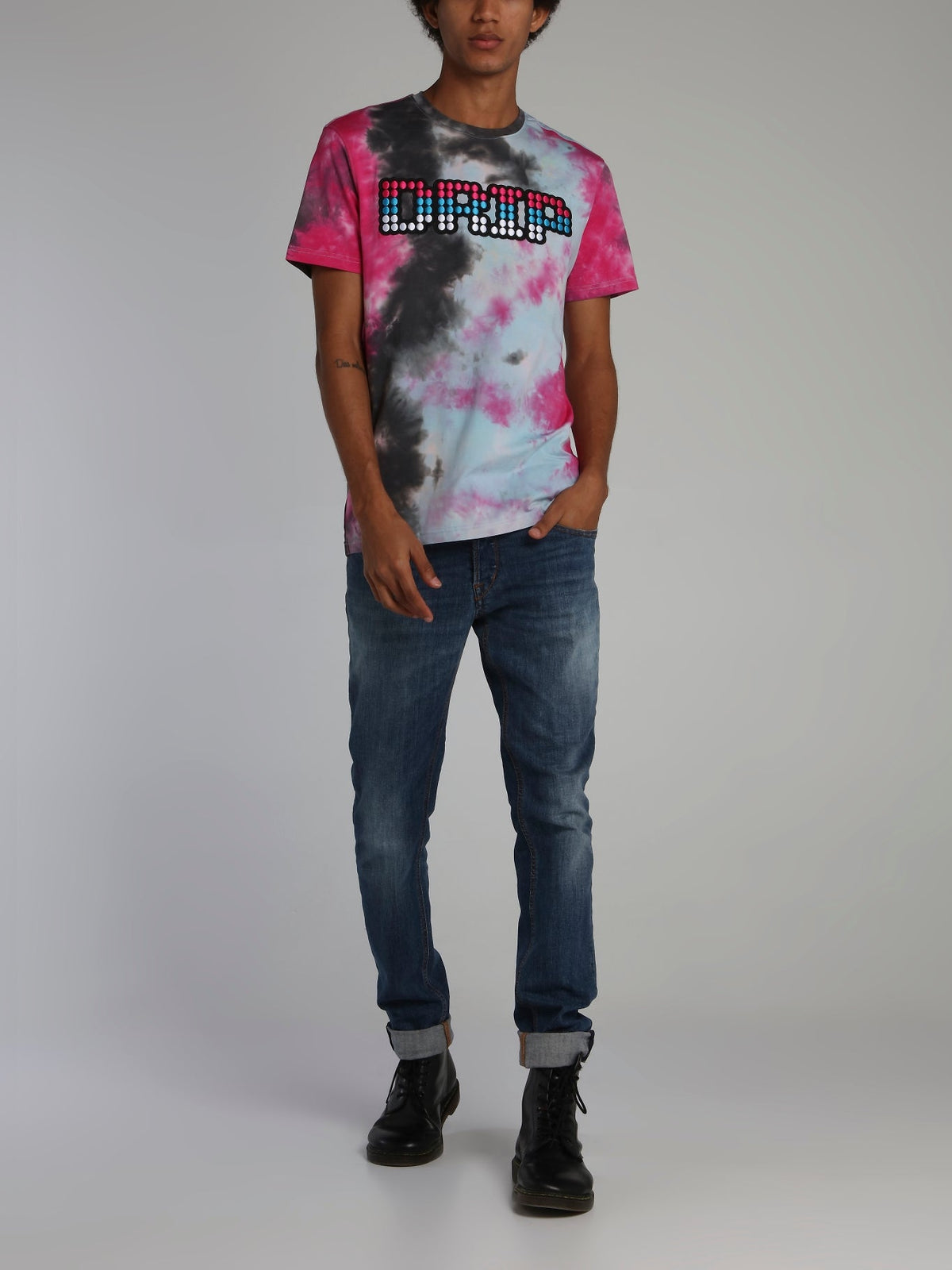 Tie Dye Drip Crewneck T-Shirt