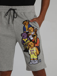 Bear Gang Grey Drawstring Sweatshorts