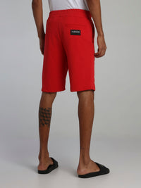 Bear Gang Red Drawstring Sweatshorts