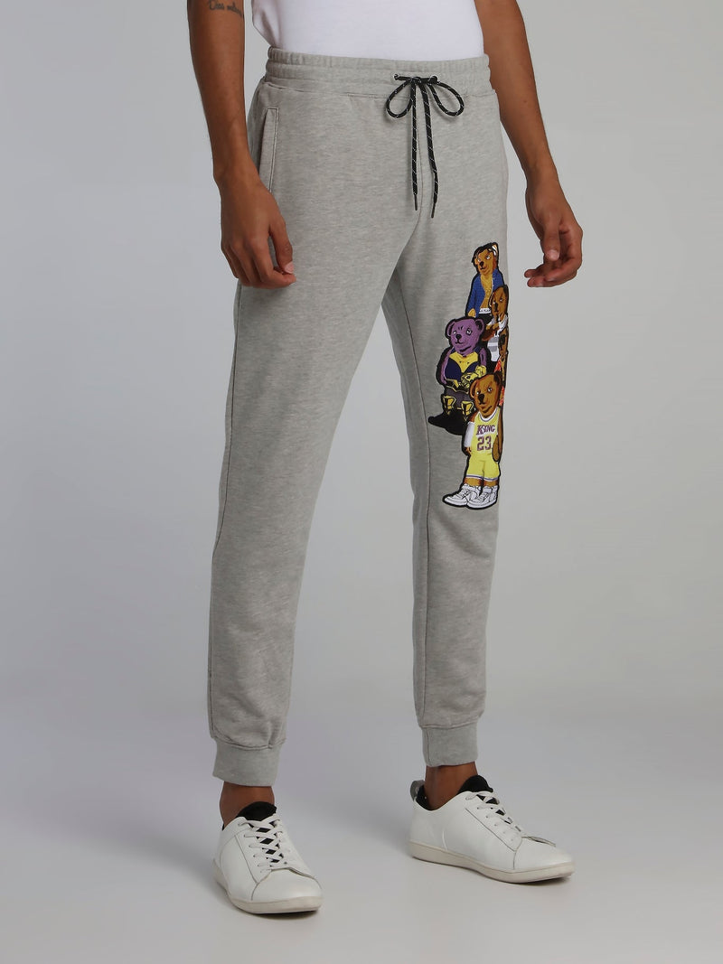 Bear Gang Grey Drawstring Jogging Trousers