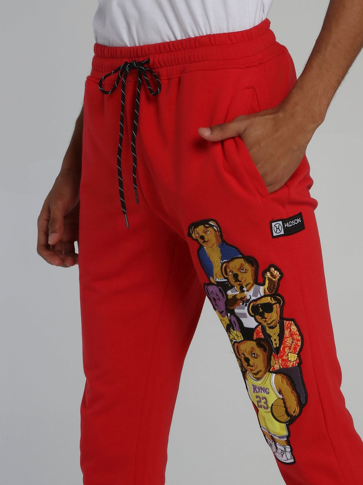 Bear Gang Red Drawstring Jogging Trousers