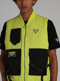 Neon Yellow Icons Tactical Zip Up Vest