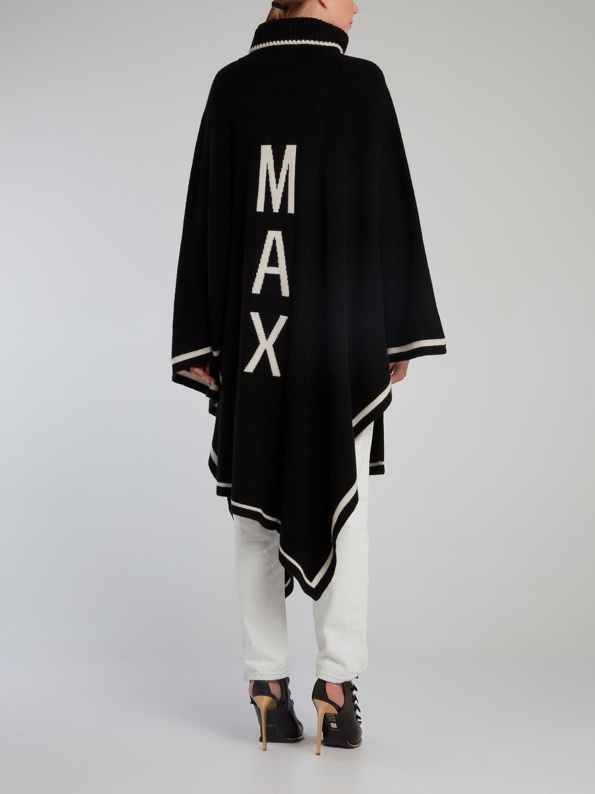 Black Merino Wool Poncho