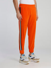 Orange Waistband Chenille Track Pants