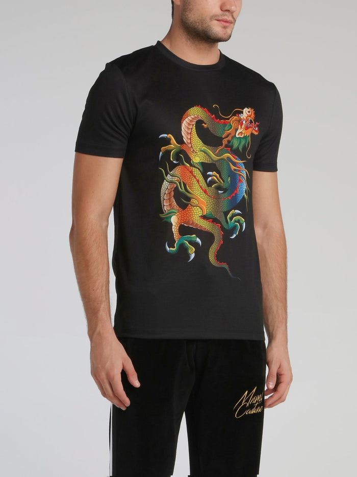 Black Dragon Print T-Shirt