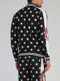 Stars And Carp Stripe Trim Sweatshirt