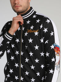 Stars And Carp Stripe Trim Sweatshirt