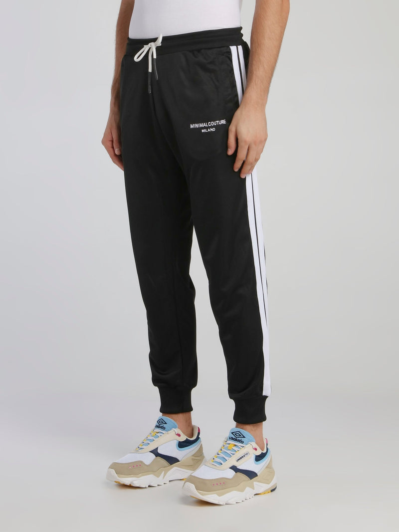 Black Contrast Side Stripe Sweatpants