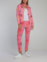 Pink Signature All Over Trousers