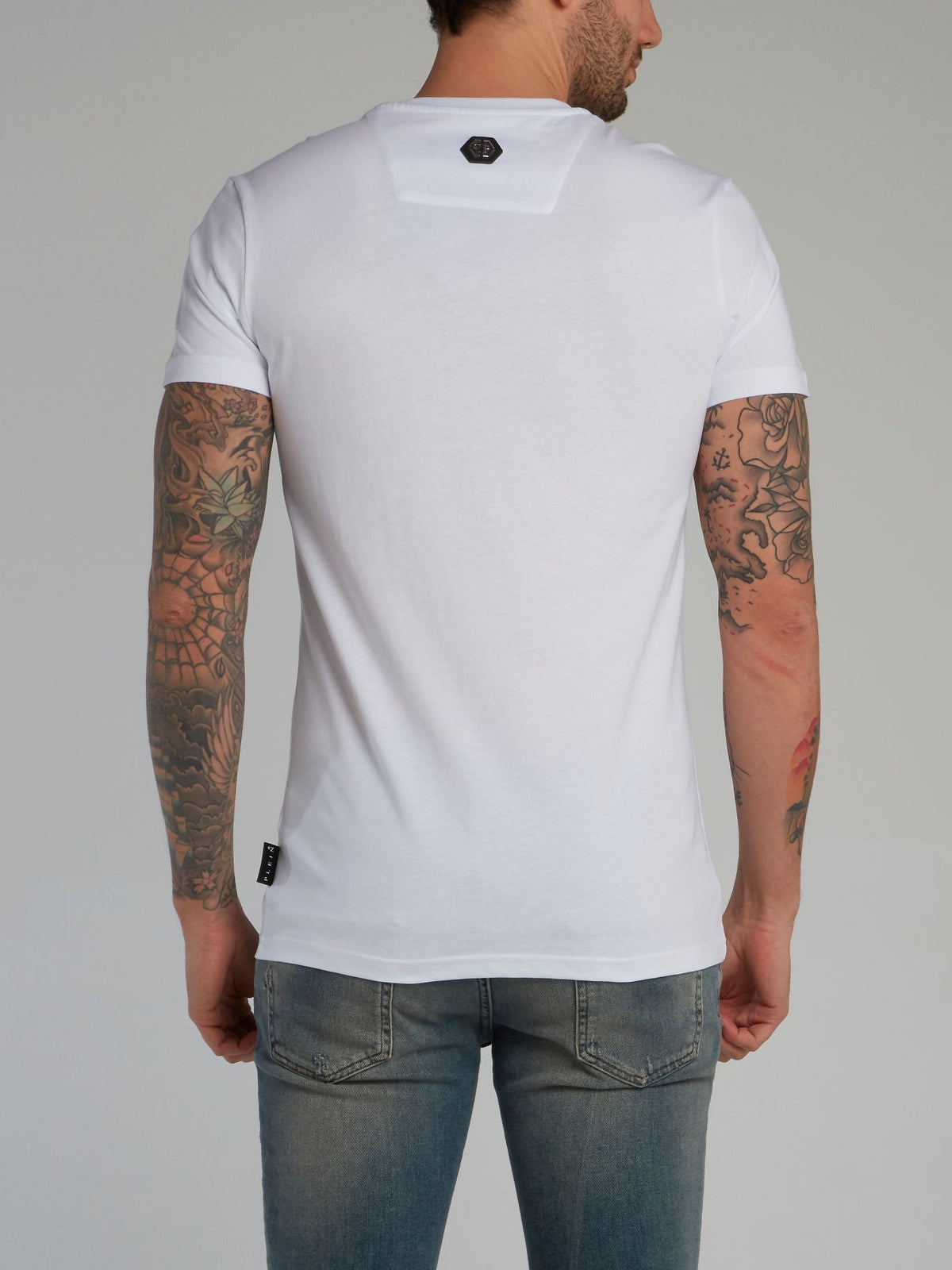 Skull Strass White Crewneck T-Shirt