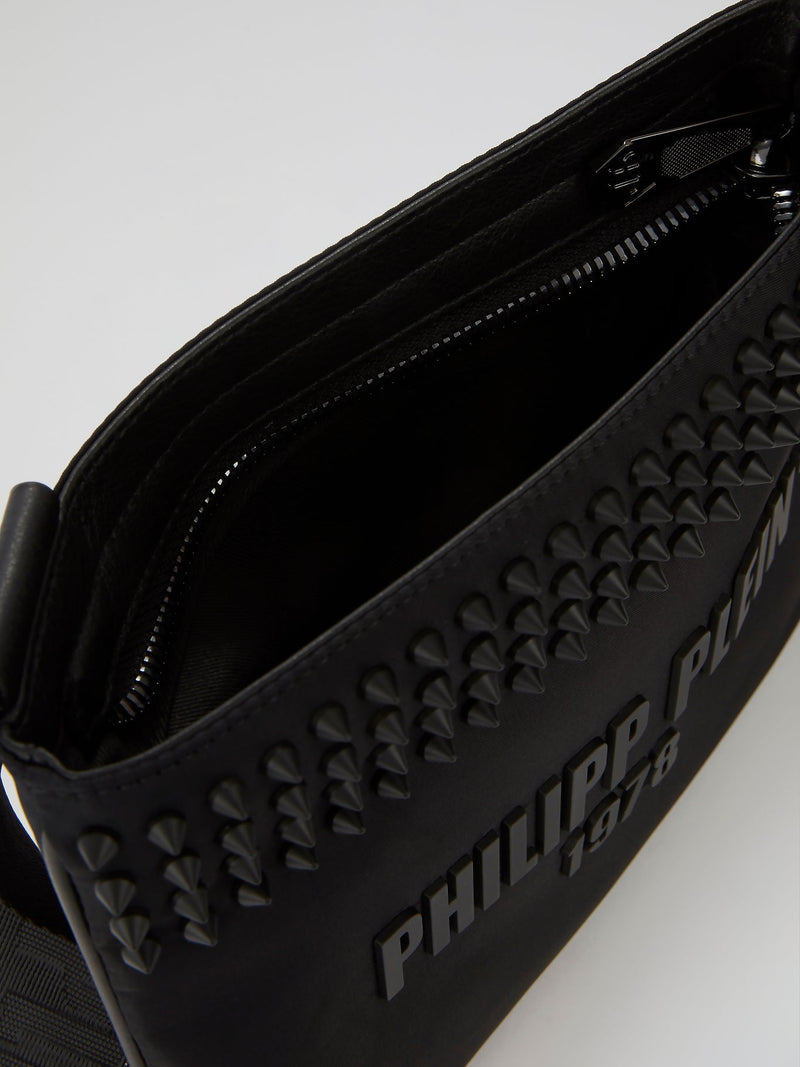 PP1978 Black Spike Studded Crossbody Bag